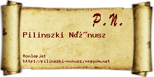 Pilinszki Nónusz névjegykártya